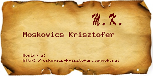 Moskovics Krisztofer névjegykártya